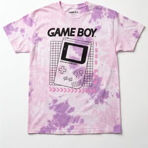 Game Boy Tie-Dye Graphic Tee — Pink & Lavender